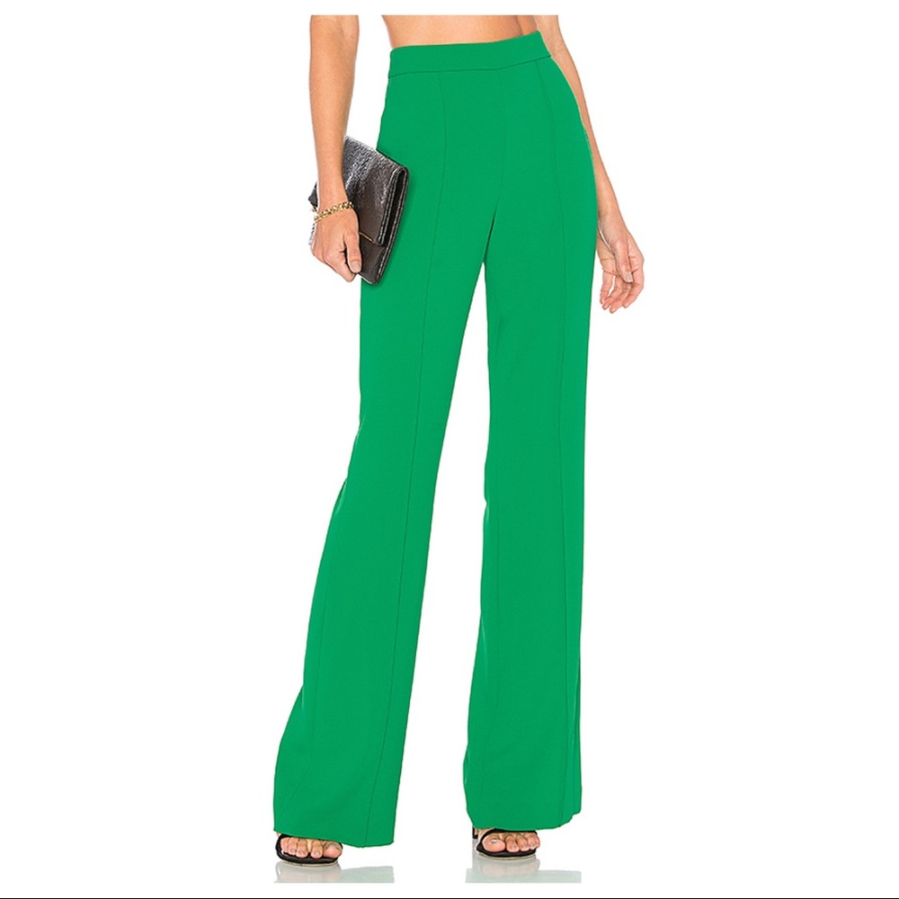 Alice + Olivia Jalisa High Waist Green Fitted Pant